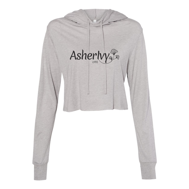 Asher Ivy Lyfe Triblend Cropped Long Sleeve Hoodie