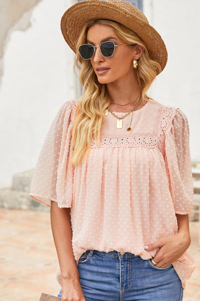 Flutter Sleeves Sheer Babydoll Top