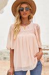 Flutter Sleeves Sheer Babydoll Top