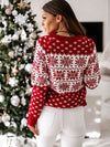 Snowflake Round Neck Long Sleeve Sweater